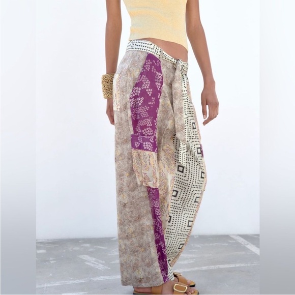 Patchwork Patterned Women's Pants - Picture 2 of 7